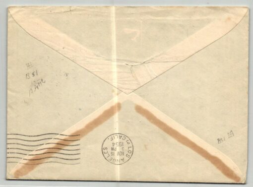 Norge 1952, Oslo Olympic Winter Games, Airmail Oslo - Los Angeles SAS 1954 Luftpost, Olympische Spiele – Bild 2