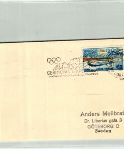 Italia 1956, Cortina Olympic Winter Games Brief mit SST Ceremonia Apertura gelaufen nach Schweden Eisschnellauf Stadion, Olympische Spiele