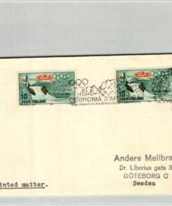 Italia 1956, Cortina Olympic Winter Games Brief mit SST Ceremonia Apertura gelaufen nach Schweden Langlauf Stadion, Olympische Spiele