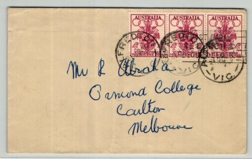 Australia, Melbourne 1956, Olympic Games 3er Streifen gelaufen Inland , Olympische Spiele