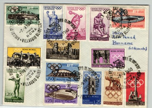 Italia, Roma 1960 Olympic Games, Brief SST giochi olimpici Villaggio olimpico, Olympische Spiele