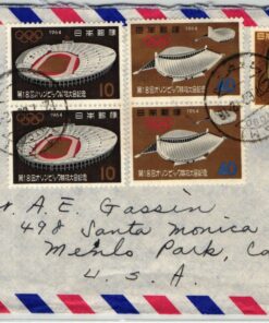 Japan, Tokio 1964 Olympic Games, Luftpost Aimail Brief gelaufen nach USA ITAMI Giochi olimpici, olimpico, Olympische Spiele