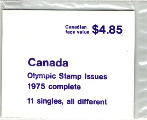 Canada 1976, Montreal Olympic Games, Olympic Stamp Issues 1975 11 singles all different set eingeschweisst, Olympische Spiele – Bild 2