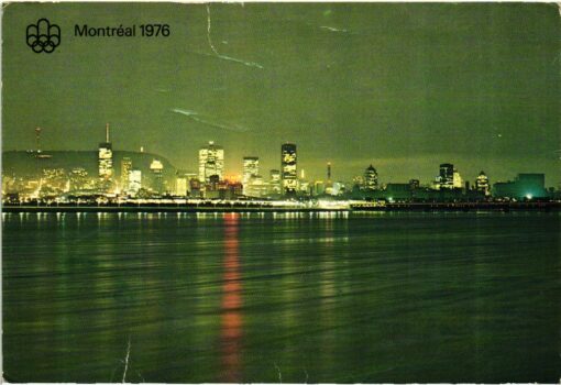 Canada 1976, Montreal Olympic Games, Karte Bonjour Montreal Montreal by Night, Olympische Spiele
