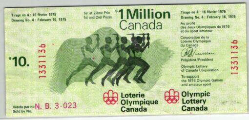 Canada 1976, Montreal Olympic Games, Loterie Olympique Lottery Fackelläufer, Olympische Spiele