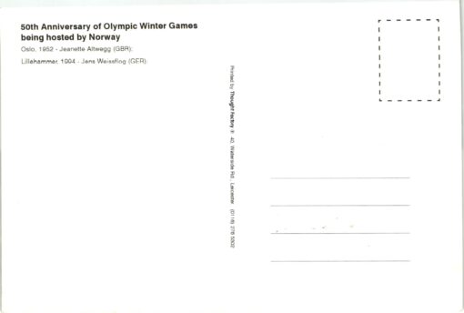 Norge 1994, Lillehammer Olympic Winter Games, Oslo 1952 Lillehammer 1994 Jens Weissflog (Autogramm) und Altwegg,  Olympische Spiele – Bild 2