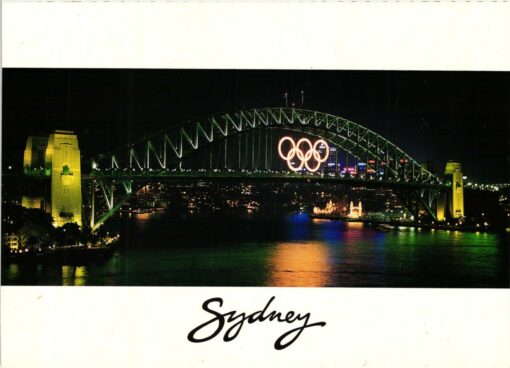 Australia 2000, Sydney Olympic Games, Ansichtskarte Sydney Harbour Bridge Olympic Rings, Olympische Spiele