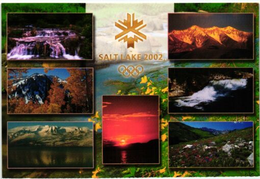 USA 2002, Salt Lake City Olympic Winter Games, Ansichtskarte Ansicht Berge im Sommer, Olympische Spiele