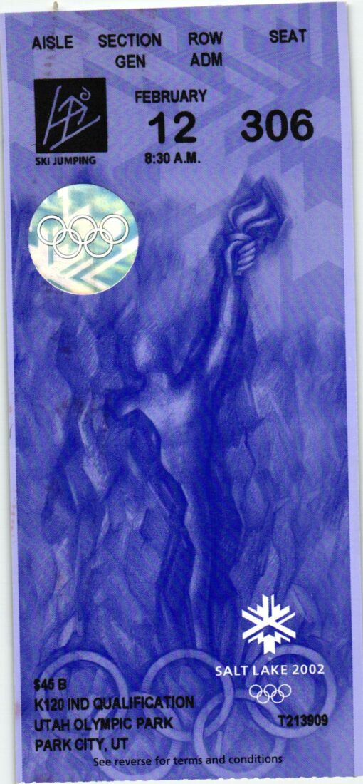 USA 2002, Salt Lake City Olympic Winter Games, Ticket K120 Qualifikation Utah Park Ski Jumping, Ski Springen, Olympische Spiele