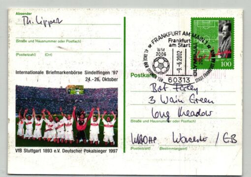 Germany 2002, London 2012 Olympic Games, Ganzsache mit SST Frankfurt Candidate city, Bewerberstadt, Fußball WM 2006 giochi olimpici , Olympische Spiele
