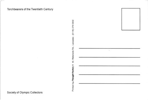 AK Postcard Olympic Games, Torchbearers of the Twentieth Century, 1936-2000, Socety of Olympic Collectors – Bild 2