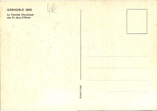 AK Postcard Olympic Games, Grenoble 1968 France, Olympique Jeux d'Hiver, Flamme, Olympische Spiele, olimpiadi – Bild 2