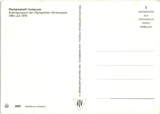 AK Postcard Olympic Games, Olympische Winterspiele 1964 1976 Innsbruck Flamme, Olympische Spiele, olimpiadi – Bild 2