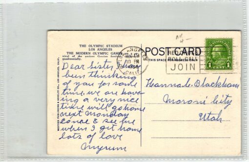 AK Postcard Olympic Games, Olympic Stadium Los Angeles 1932, Olympische Spiele, olimpiadi – Bild 2