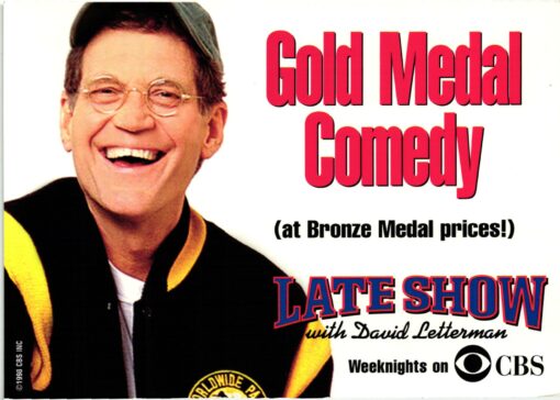 AK Postcard Olympic Games, Gold Medal Comedy Olympic Fever, David Letterman, Olympische Spiele, olimpiadi