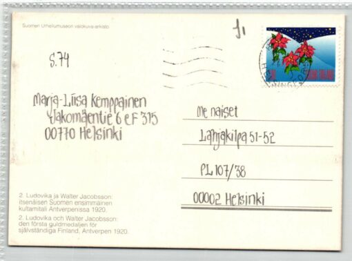AK Postcard Olympic Games, Ludovika Walter Jacobsson Antwerpen 1920 Antverpen Figure Skating, Olympische Spiele, olimpiadi – Bild 2
