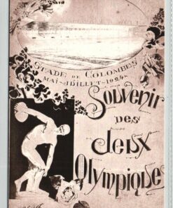 AK Postcard Olympic Games, Paris Stade Colombes 1924 Plakat, Olympische Spiele, olimpiadi