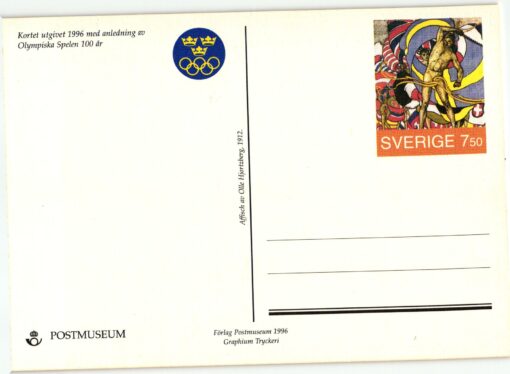 Sverige 1996, Olympic Games, GS International Olympic Comittee Centennial, Olympiska Spelen 100 ar, 100 Jahre IOC, Olympische Spiele