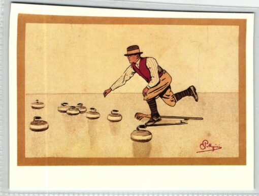 AK Postcard, Carlo Pellegrini Photoglob n. 3320 Curling, Zürich, Sport