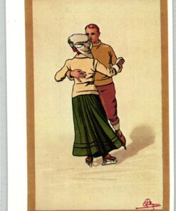 AK Postcard, Carlo Pellegrini Photoglob n. 3306 Figure Skating Eiskunstlauf, Zürich, Sport