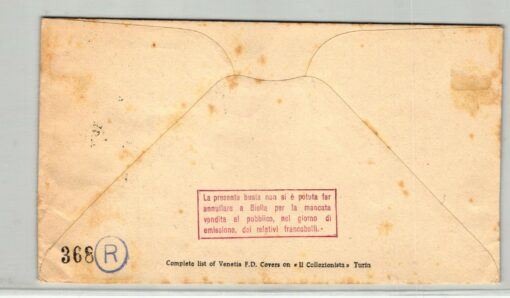 Italia 1952, FDC Truppe Alpine Biella Italien, Gebirgsjäger, FDC Venezia Zattere – Bild 2