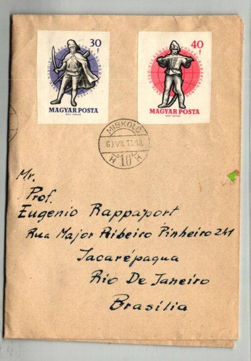 Magyar 1959, Fechten, Kampf, Waffen, Ungarn Mi. 1601-1608 geschnitten, Brief in der Mitte gefalten. – Bild 2