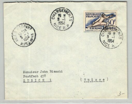 France 1953, Fechten, Escrime, Nice 1954 gelaufen nach Schweiz
