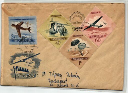 Magyar, 1964 Flugshow, Airshow, 1376-1383 2 Briefe Legiposta SST  – Bild 2
