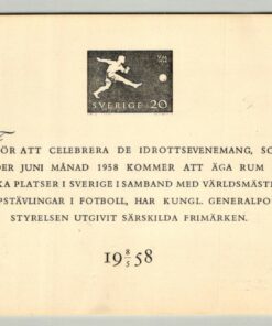 Sverige VM 1958, Fußball WM Karte mit Marke, Schweden