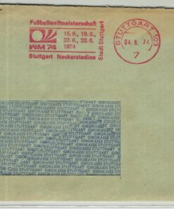 Bundespost 1974, Fußball WM 74, Stuttgart Neckarstadion FST Red meter EMA Soccer