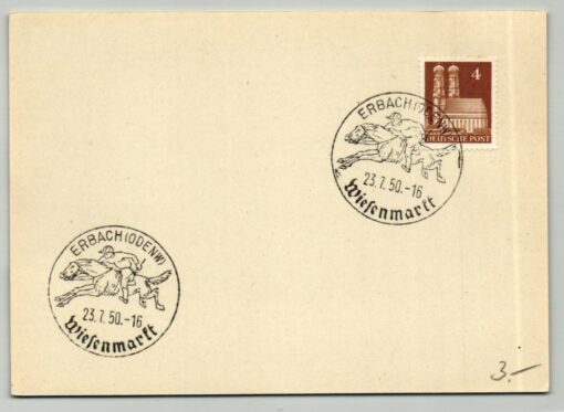 Deutschland 1950, SST ERBACH Wiesenmarkt, Reiten Pferdesport