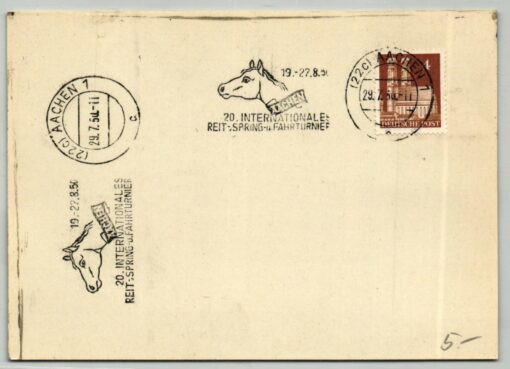 Deutsche Post 1950, MST AACHEN 20. Internationales Reit Spring und Fahrturnier