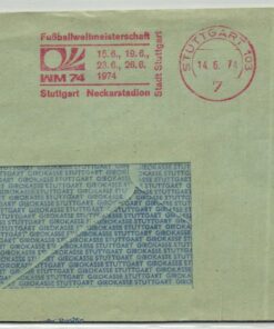 Bundespost 1974, Fußball WM 74, Stuttgart Neckarstadion FST Red meter EMA Soccer