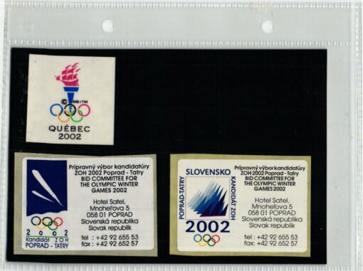 Olympic Winter Games 2002, 3 Vignette Cinderella Candidate City Quebec, Poprad Tatry, Olympische Spiele