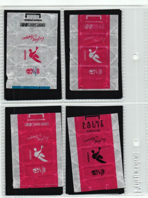 Zuckerpapier sucre ALBERTVILLE - Olympic Games 1992 Eishockey Hockey 10 Stück Sugar / EUROSUCRE