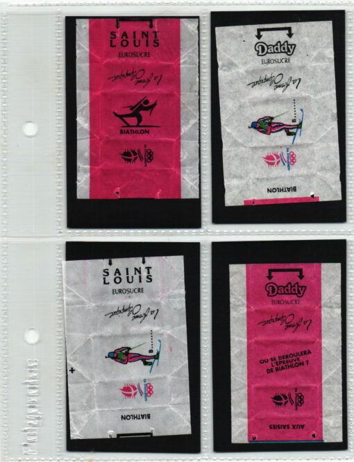 Zuckerpapier sucre ALBERTVILLE - Olympic Games 1992 Biathlon 11 Stück Sugar / EUROSUCRE
