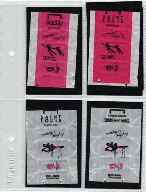 Zuckerpapier sucre ALBERTVILLE - Olympic Games 1992 Patinage Artistique Eiskunstlauf 7 Stück Sugar / EUROSUCRE