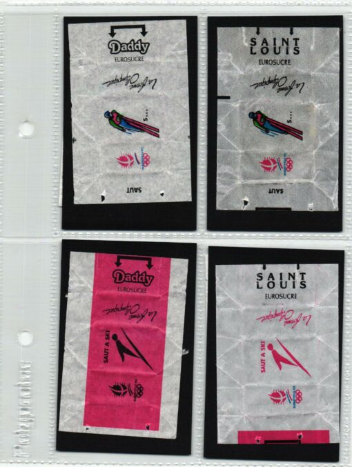 Zuckerpapier sucre ALBERTVILLE - Olympic Games 1992 Saut a Ski Skispringen 7 Stück Sugar / EUROSUCRE
