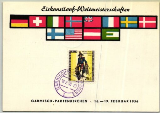 Deutsche Bundespost Berlin, Eiskunstlauf Weltmeisterschaft 1956 Garmisch Partenkirchen