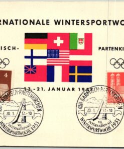 Deutsche Post, Garmisch Partenkirchern 1951, Wintersportwoche, Skispringen, Skiing ski jumping