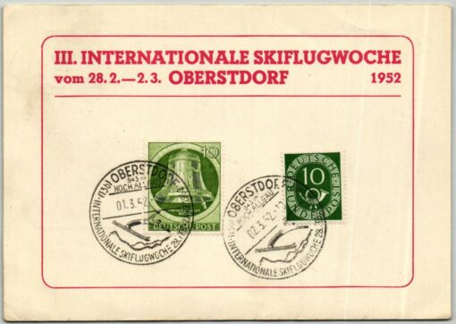 Deutschland, Oberstdorf 1952, Internationale Skiflugwoche, Skispringen, Skiing ski jumping