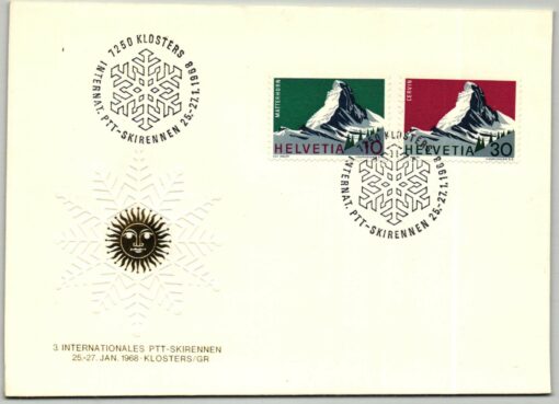 Helvetia, Klosters 1968, Internat. PTT-Skirennen, Ski Skiing SST