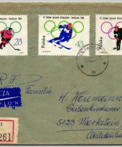 Polska, Gliwice 1964, Eishockey, Ski, Eisschnelllauf, Olympia 1964 Innsbruck Reko Luftpost
