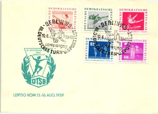 DDR Berlin 1959, Deutsches Turn- und Sportfest Leipzig DTSB FDC Sport FDC