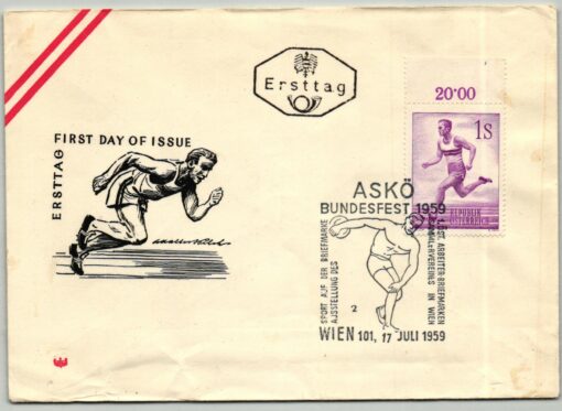 Österreich, Wien 1959, ASKÖ Bundesfest, Sport, Laufen Diskus