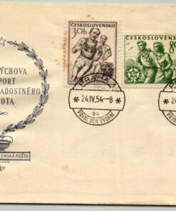 CSR Gottwaldov 1953, Volleyball, Motorrad, Speerwurf FDC