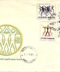 Jugoslavija, Belgrad 1959, savezni slet partizana Sport Gymnastik, Meeting 2 Briefe