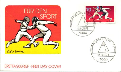 Bundespost Berlin 1978, Für den Sport Fechten Radsport 2 FDC – Bild 3