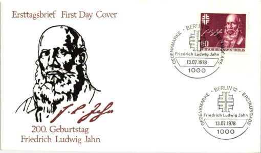Bundespost Berlin 1978, Friedrich Ludwig Jahn Turnvater FDC