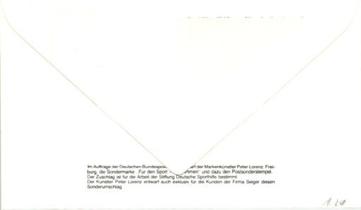 Bundespost Berlin 1978, Schwimm Weltmeisterschaft, FDC – Bild 2